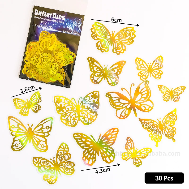 New design cake decorating supplies butterflies decor cupcake topper gold butterfly cake accessories for flowers butterfly