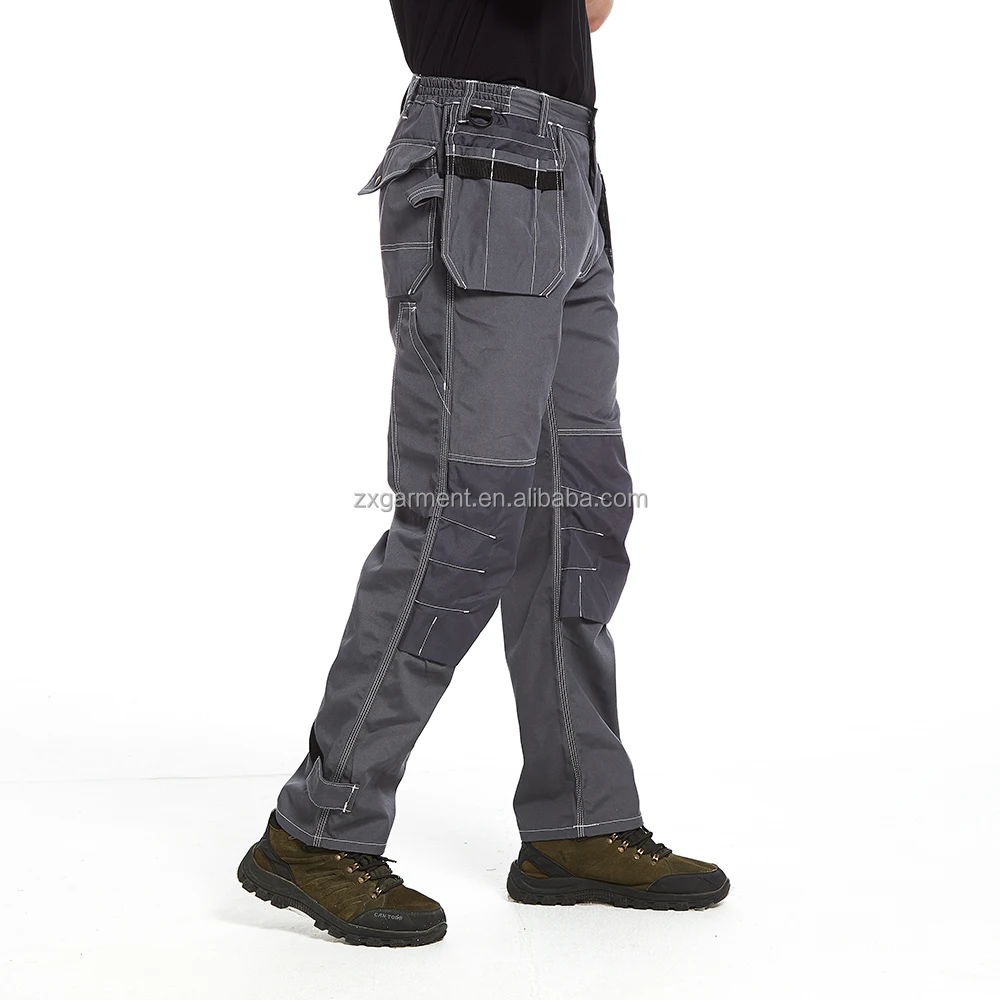 Heavy Duty Mens Cargo Work Pants With Knee Pad Safety Clothing Utility