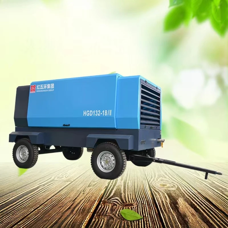 HGD132 132kW Electric Screw Type Air Compressor 18bar 15m3/min High Pressure Well Drilling New Portable