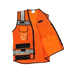 Vest Pockets Custom 100% Polyester Class 2 Hi-Vis Safety Vest With Pockets