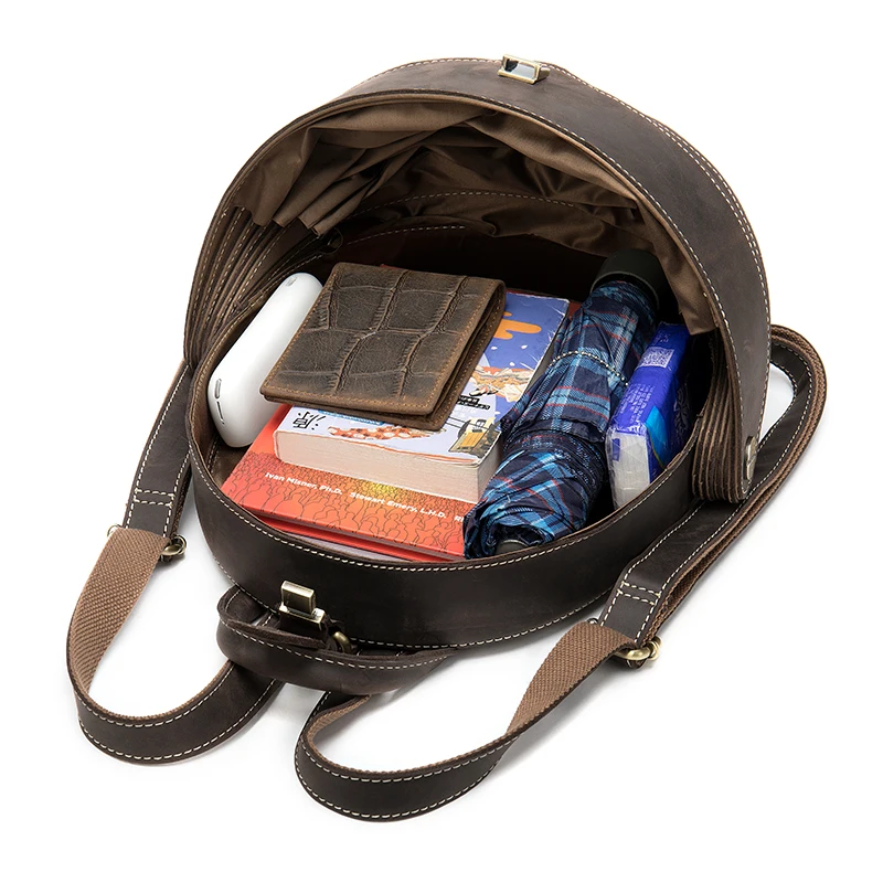 Party Retro Creative Genuine Leather Men'S Shoulder Bag Waterproof Women Backpack Man'S Handbag