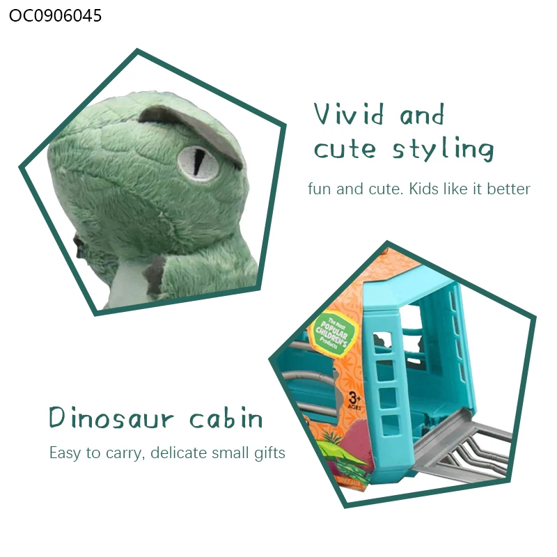 Children small hand toy educational dinosaur plush stuffed animal with storage box