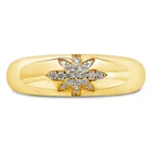 Cz Rings Custom Gold Filled Dainty Women Jewellery CZ Burst Band Hoop Rings