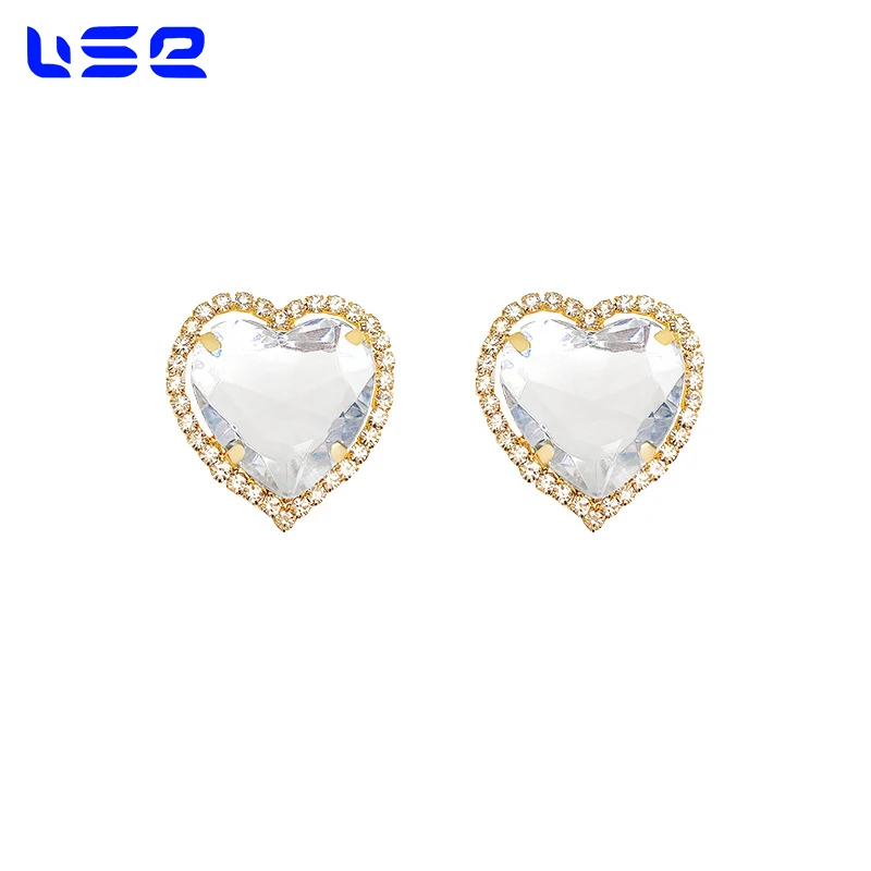 European and American exaggerate atmosphere niche zircon love earrings for women