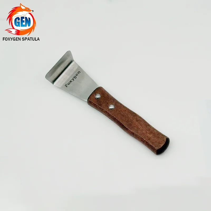 foxygen manufacturer stainless steel shovel wooden handle spatula for stretch ceiling installation accessory-3