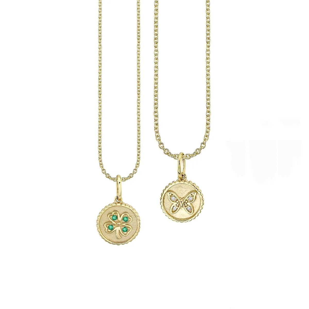 Small Coin Pendant Necklace Gold 