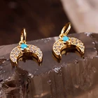 Turquoise Pendant Wholesale 2021 New Moon Series Turquoise Zircon Special Inlaid Pendant