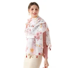 Scarf 2021 Wholesale Spring Fashion Floral Shawl Scarf For Women Stylish Pashmina
