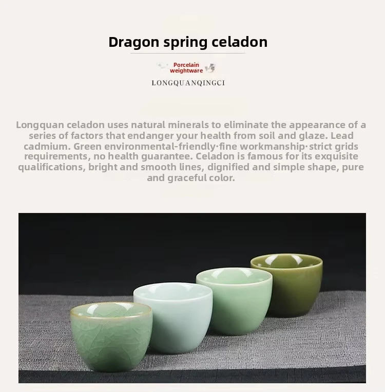 product wholesale longquan celadon tea set kung fu small ceramic tea cup classic design style drinking customized water ceramic cup-5