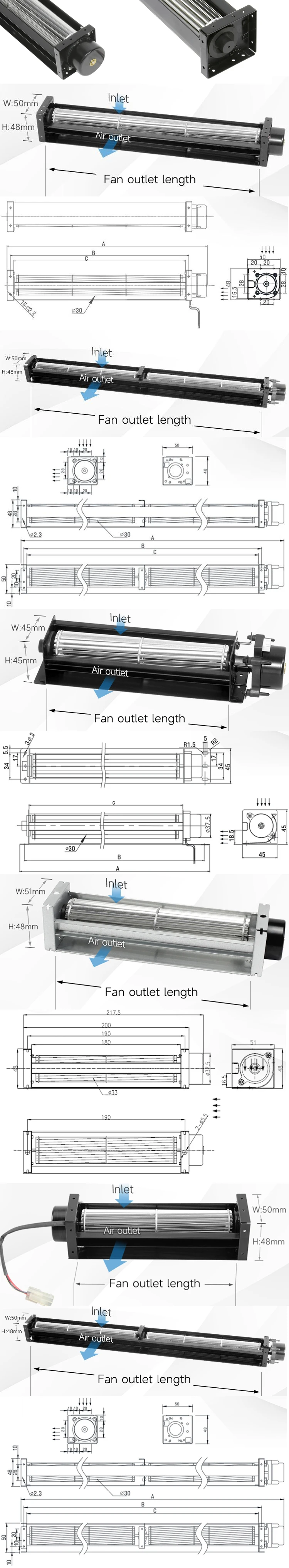 Tangential Fan, 12V, 24V, 48V, 30mm - detail 20
