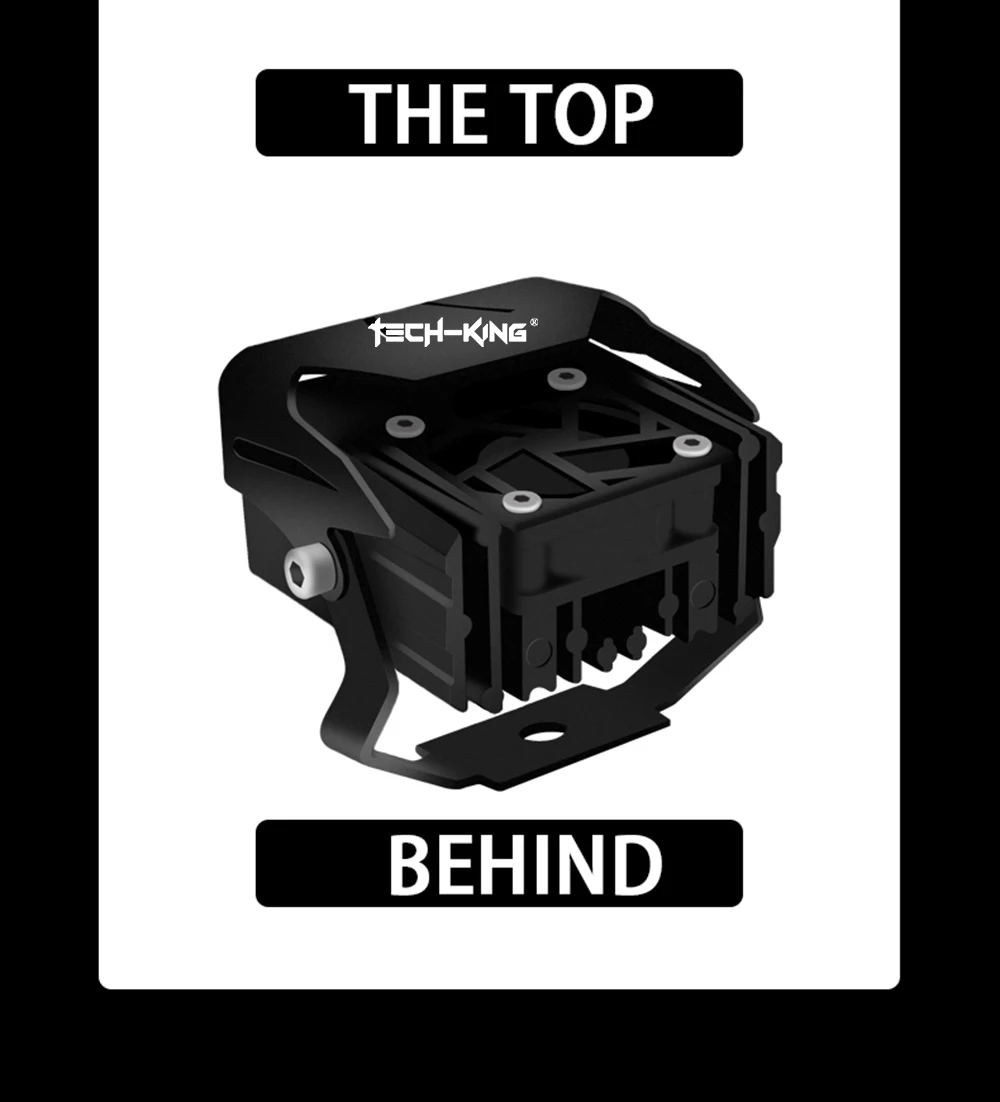 TECH-KING G02 Motorcycle parts 3 Colors All-In-One 90W Ip67 Waterproof Led Spotlight For Motorcycles Matrix Led Laser Spotlight