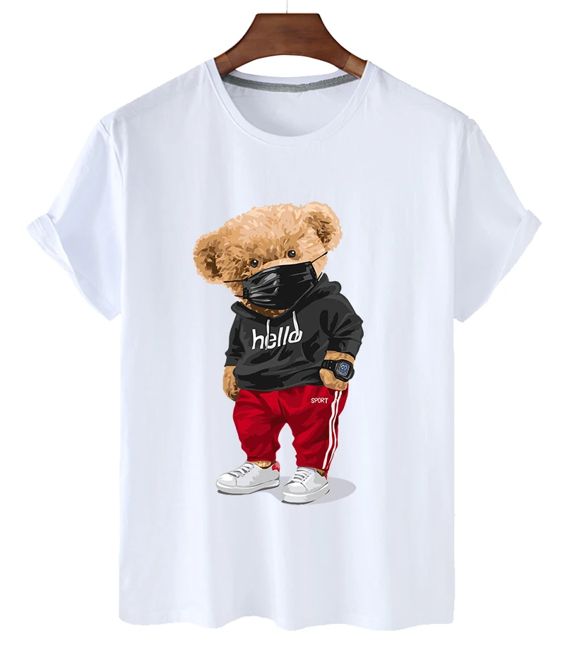 Wholesales Summer Fashion Girl's Cute Bear T Shirt Women's Custom Cartoon  Logo Girls T-shirt - Buy Couple T-shirt,Bear Shirt,Girls T-shirt Product on  