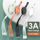 Usb 3 In 1 Fast USB Charging Cable Universal Multi Function Cell Phone Charger Cord