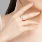 Silver 925 Silver Jewelry 1 Ct 2 Ct VVS Moissanite Ring Engagement