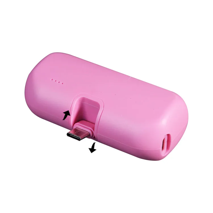 Trending Products 2025 New Arrivals PB199 20W White Black Pink Capsule Power Bank 4000mAh Built-in Foldable Usb-c Port Connector