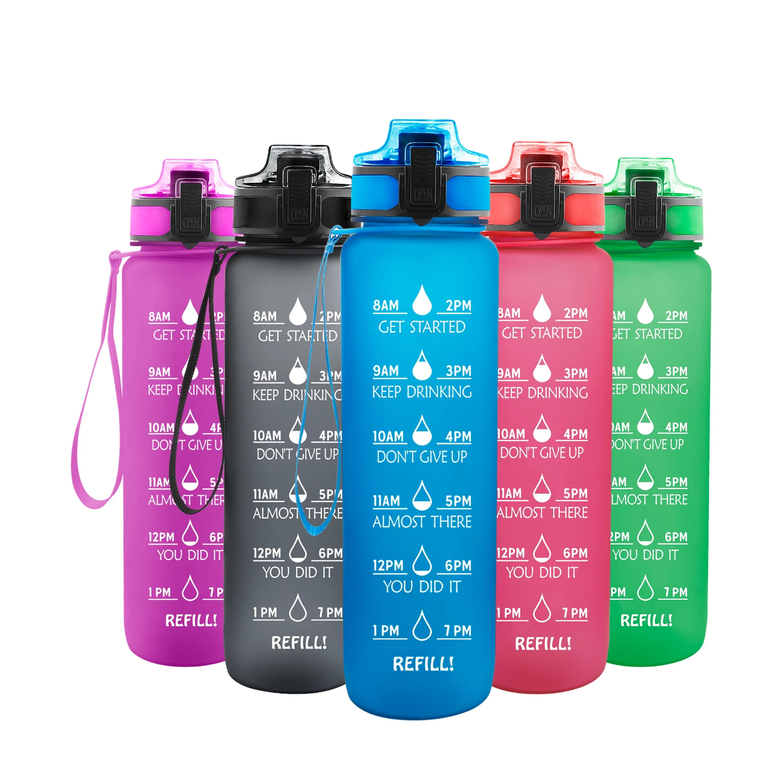 1L Sports Water Bottle with Leak Proof Flip Top BPA Free 32OZ Tritan Reusable Plastic Custom Logo Water Bottle