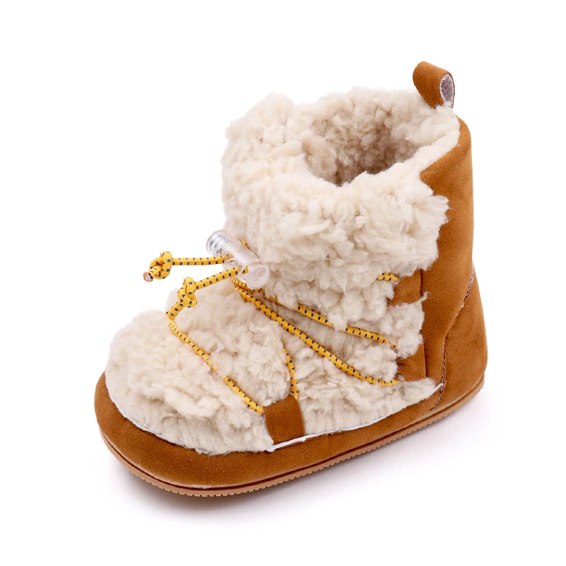 Autumn and Winter New Baby Thick Warm Coral Velvet Warm Soft Sole Toddler Cotton Boots factory
