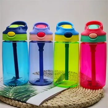 401-500ml Outdoor Kids Sport Bottle With straw Healthy Life Hiking Climbing Bottle for Water My Children Water Juice Bottle
