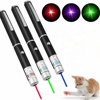 Biumart Cat Toys Flashlight Pen Pet Playing Training Light Interactive Toy Green Red Purple LED Torch