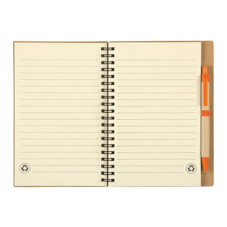 Steno Notebook with Pen Holder, Spiral Lined Notepad for Writing, Kraft Paper Cover Small Pocket Notebooks 6