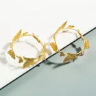 Earring Gold 2020 Top Selling Women Butterfly Earring Jewelry Gold Plated Round Butterfly Huggie Earring