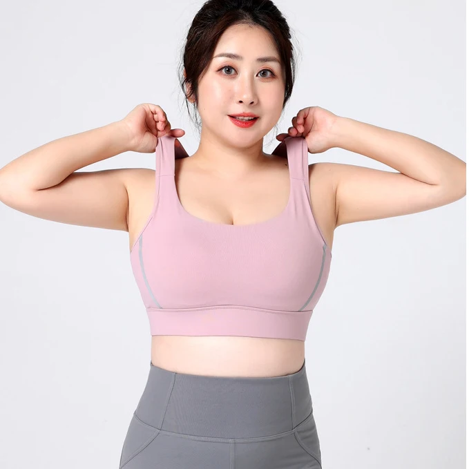 YIYI S-5XL Net Design Breathable Over Size Workout Tops Back Open Push Up Gym Tops Quick Dry Plus Size Sports Bras For Big Women