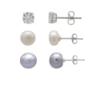 Cz Pearl Earrings Lilliana 925 Sterling Silver CZ Fresh Water Pearl Stud Earrings Pack Jewelry 2022