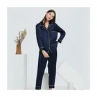 Sikor Factory Custom Satin Sleep Wear China 100% Pure Silk Pajama Set Winter Women Silk Pajamas