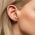 Stud Earrings 316L Stainless Steel 3 Piece Circle Ear Hoop Stud Earrings Set For Women