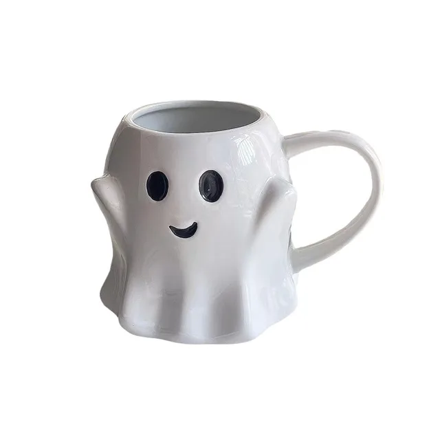 3D Ghostface Shape Easter Creative Halloween Porcelain Pottery Coffee Mug for Holiday Gifts