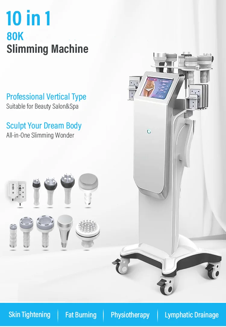 Professional 80K Cavitation Liposuction Machine 10-in-1 2 Discover the professional 10-in-1 80K cavitation liposuction machine with vacuum RF, lipolaser, BIO microcurrent, and multipolar RF technology for non-invasive body contouring and skin tightening treatments. Professional 80K Cavitation Liposuction Machine 10-in-1