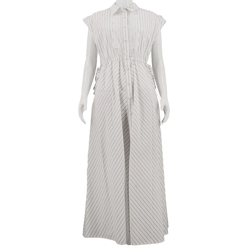Summer New Fashionable Simple Casual Waist Strap Long Dress factory