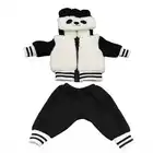 Doll For New Baby Fit 17 Inch 43cm Doll Clothes Accessories Black White Panda Suit For Doll