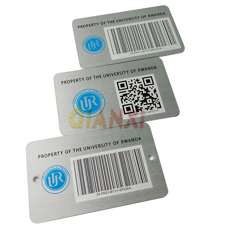 product equipment barcodes tracking id nameplate inventory marking metal qr labels fixed asset tags-9