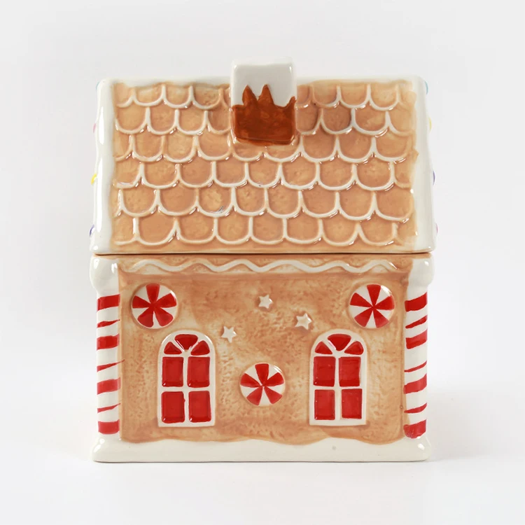 Best Selling christmas decoration Christmas ceramics house Storage tank For Christmas home decoration