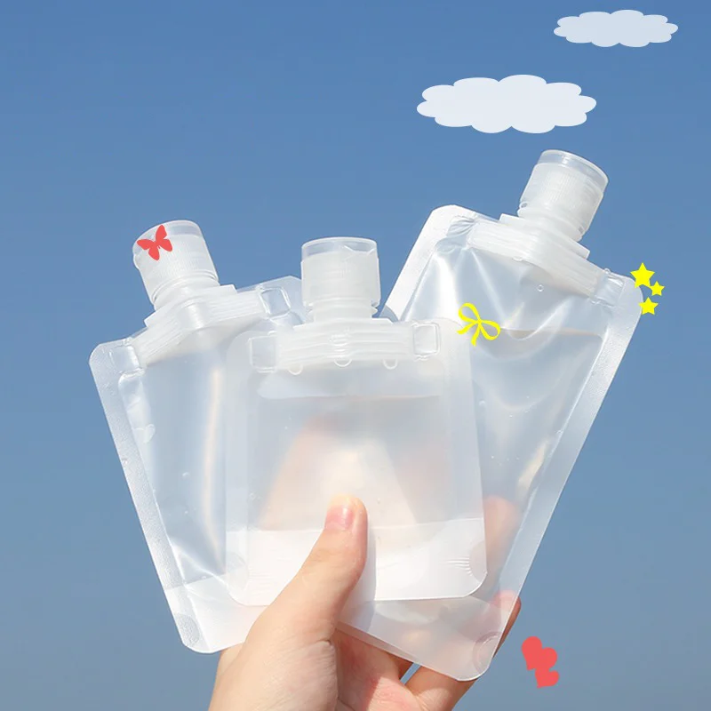 Travel Pouches for Toiletries,Travel Size Portable Container stand Up Pouch Refillable Travel Accessories for Shampoo