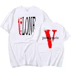 Summer New Fashion Personal Big V-letter Print Cotton T-Shirts Youth Design Casual Short-Sleeved For Man