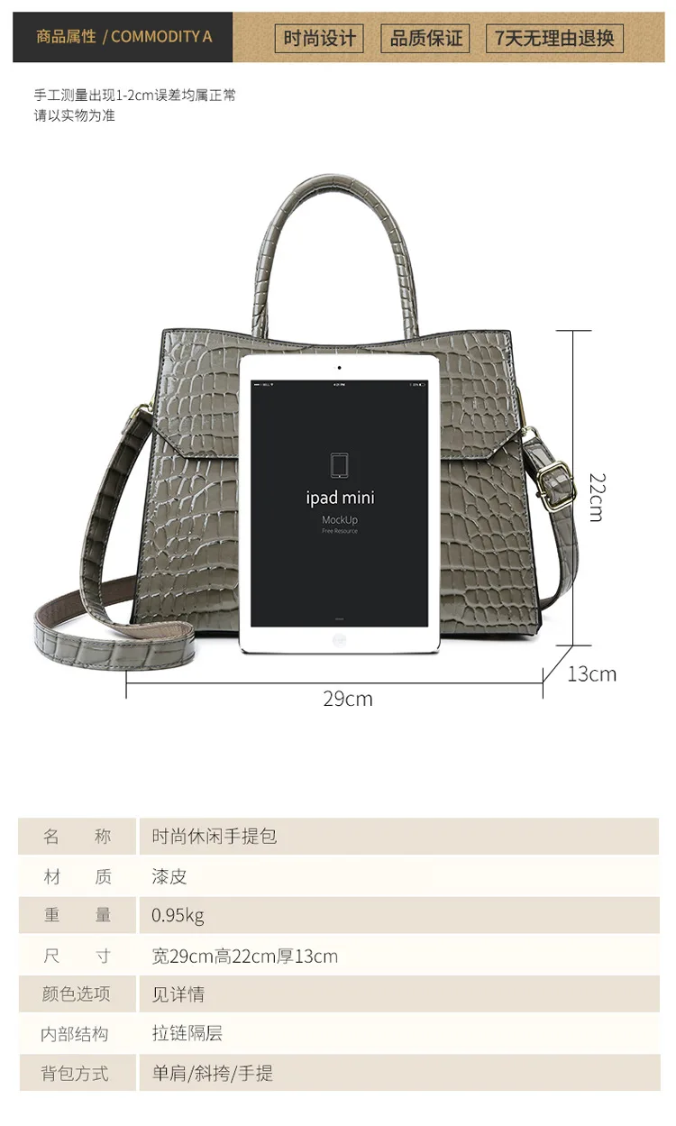 New Fashion Custom Crocodile Leather The Tote Bag Purse And Handbags Designer Handbags Famous Brands Women Tote Bag