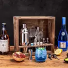 Family Wooden Stand Set For Bartenders Dad And Grandpa's Gift Family Bar Party And Travel
