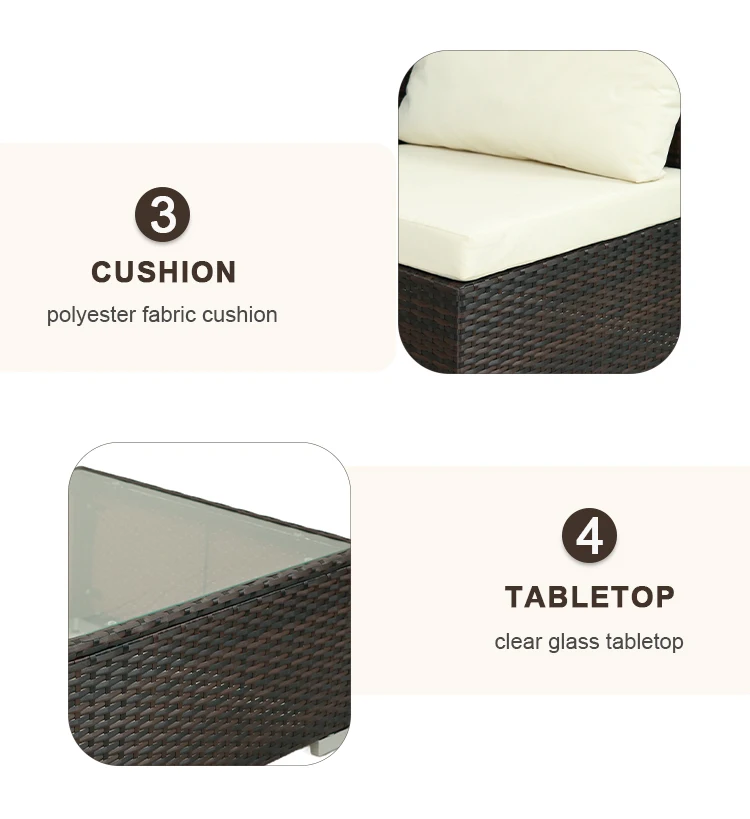 全天户外6座花园组合沙发沙发家具藤条户外露台套装