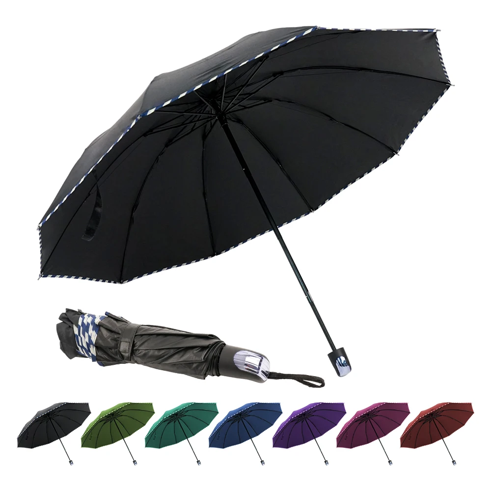 Hot Sale Manufacturer Sunshade 3 Fold Summer Waterproof Foldable Chinese Luxury Cheap Umbrella For Adult