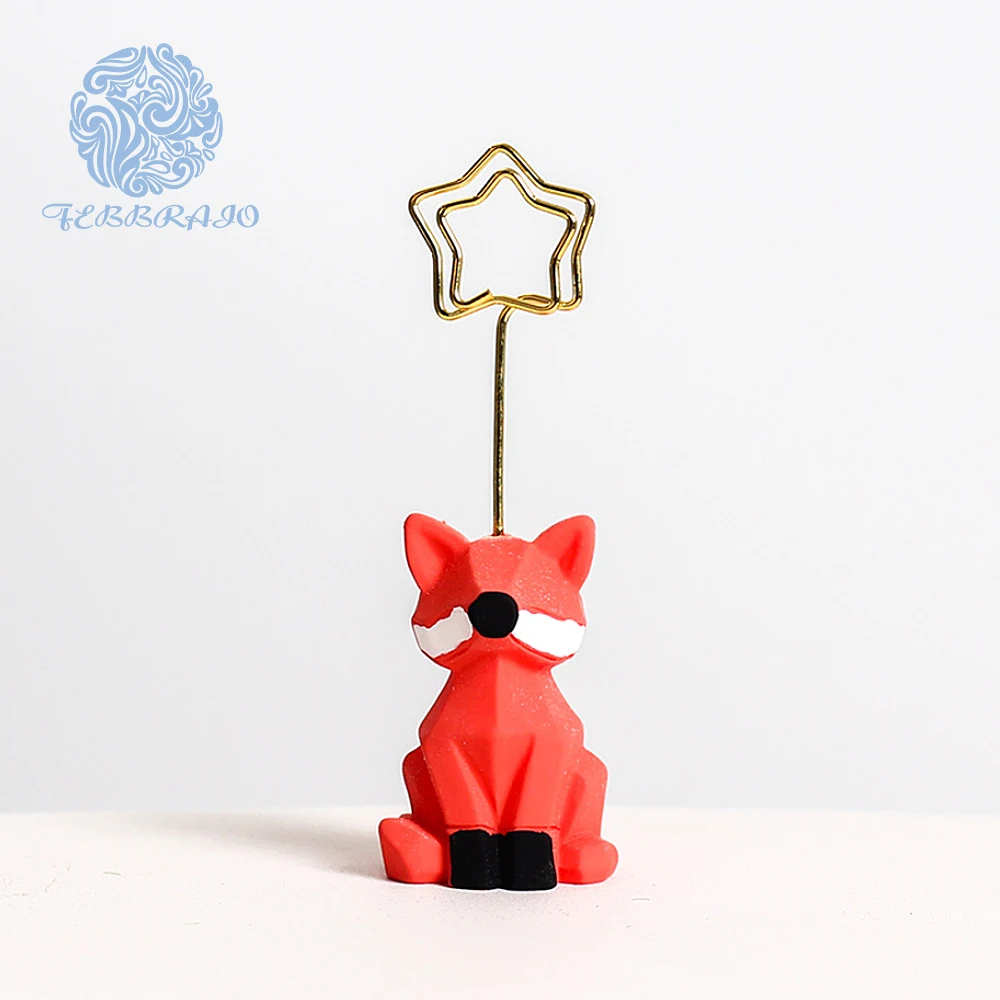 Cute Animal Star Card Note Picture Photo Memo Clip Table Stand Clip Holder Decor