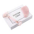 Jade Customised Logo Face Lifting Jade Roller And Guasha Tool Set Facial Roller Jade