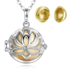 Sterling Jewelry Isunni Hot Sell Lotus Hollow Cage Cremation Pendant 925 Sterling Silver Urn Necklace Jewelry