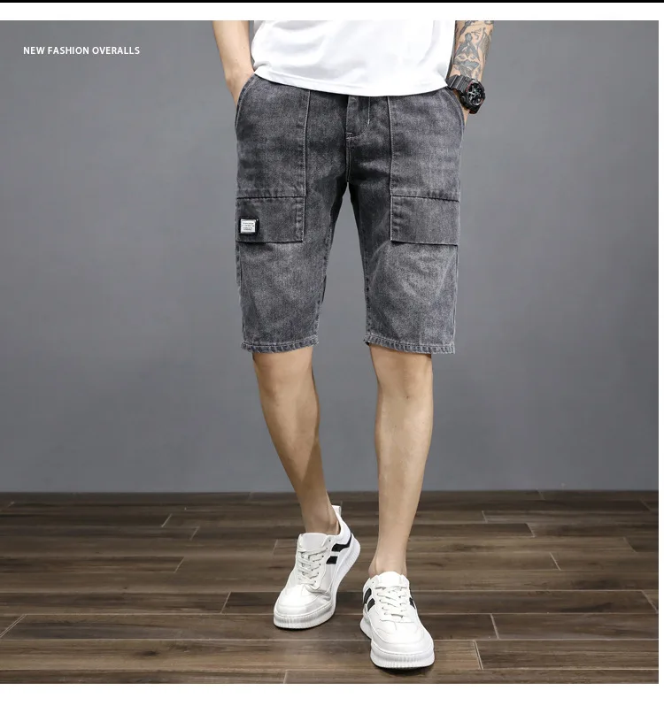 Pocket Vintage Men Denim Shorts 