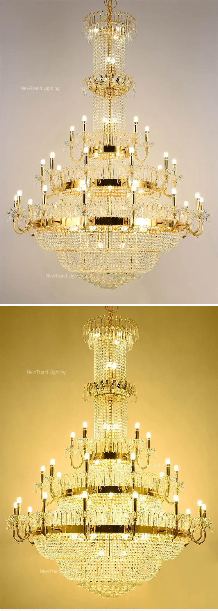 CPL-152 Luxury Style Residential Decoration Chandelier Hotel Villa Church Custom Crystal LED Pendant Lamp manufacture