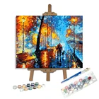 Painting Colourful Painting Impressionist Colorful Night Street Scenery Diy Acrylic Painting Oil Paint By Number Set