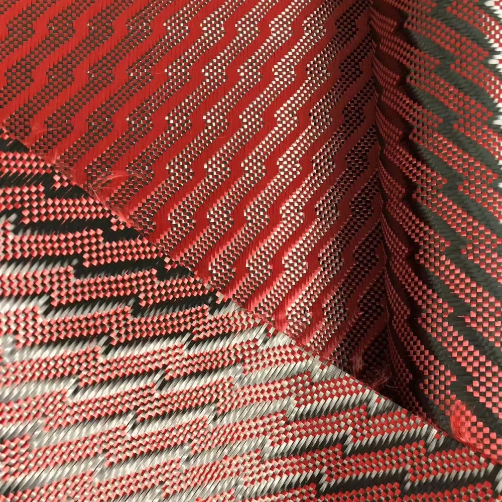 High Strength 3K 240g Composite Material Lightening Pattern Texture Red Carbon Fiber Fabric High Strength 3K 240g Composite Material Lightening Pattern Texture Red Carbon Fiber Fabric