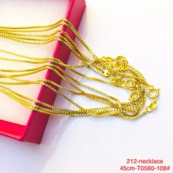212 High quality fashion 24k gold chain necklace
