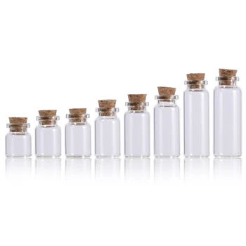 Mini Glass Bottles Clear Drifting Bottles Small Wishing Bottles With Cork Stoppers For Wedding Birthday Party Glass Jars